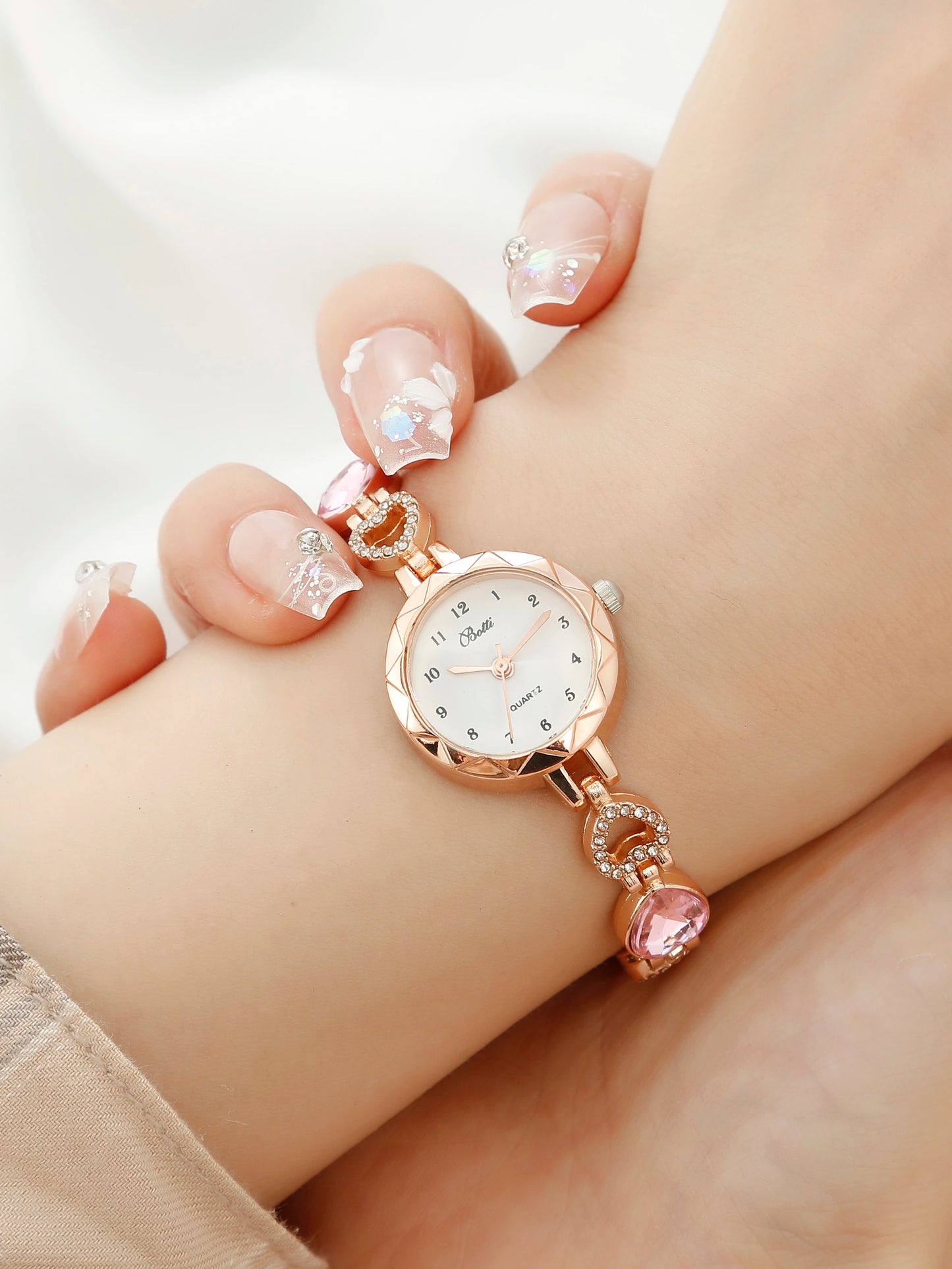 2PCS Set Luxury Watch Women Bracelet Rhinestone Fashion Wristwatch Casual Ladies Watches Bracelet Set Clock
