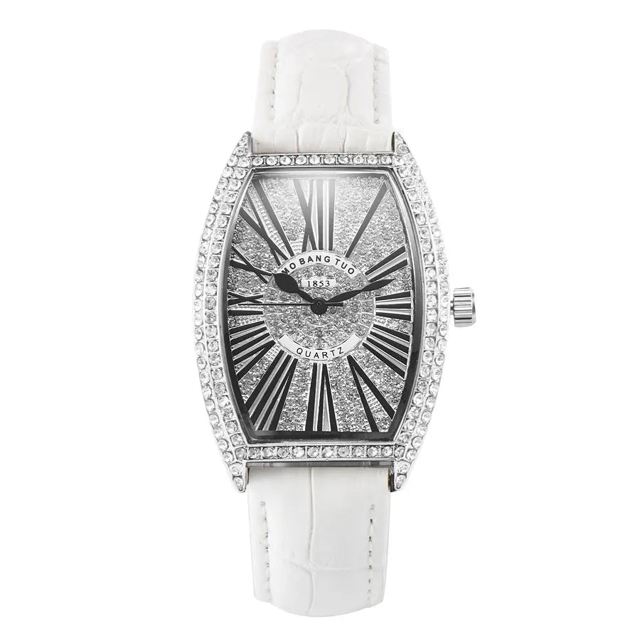 Fashion Top Brand Luxury Watch Women Fully Diamond Women Watches With Rhinestones Quartz Tonneau Wrist Watch For Women MBT021