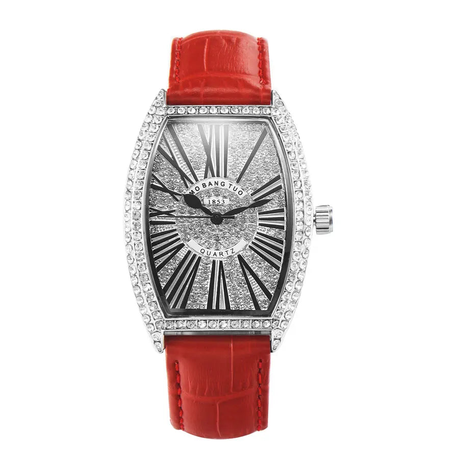 Fashion Top Brand Luxury Watch Women Fully Diamond Women Watches With Rhinestones Quartz Tonneau Wrist Watch For Women MBT021