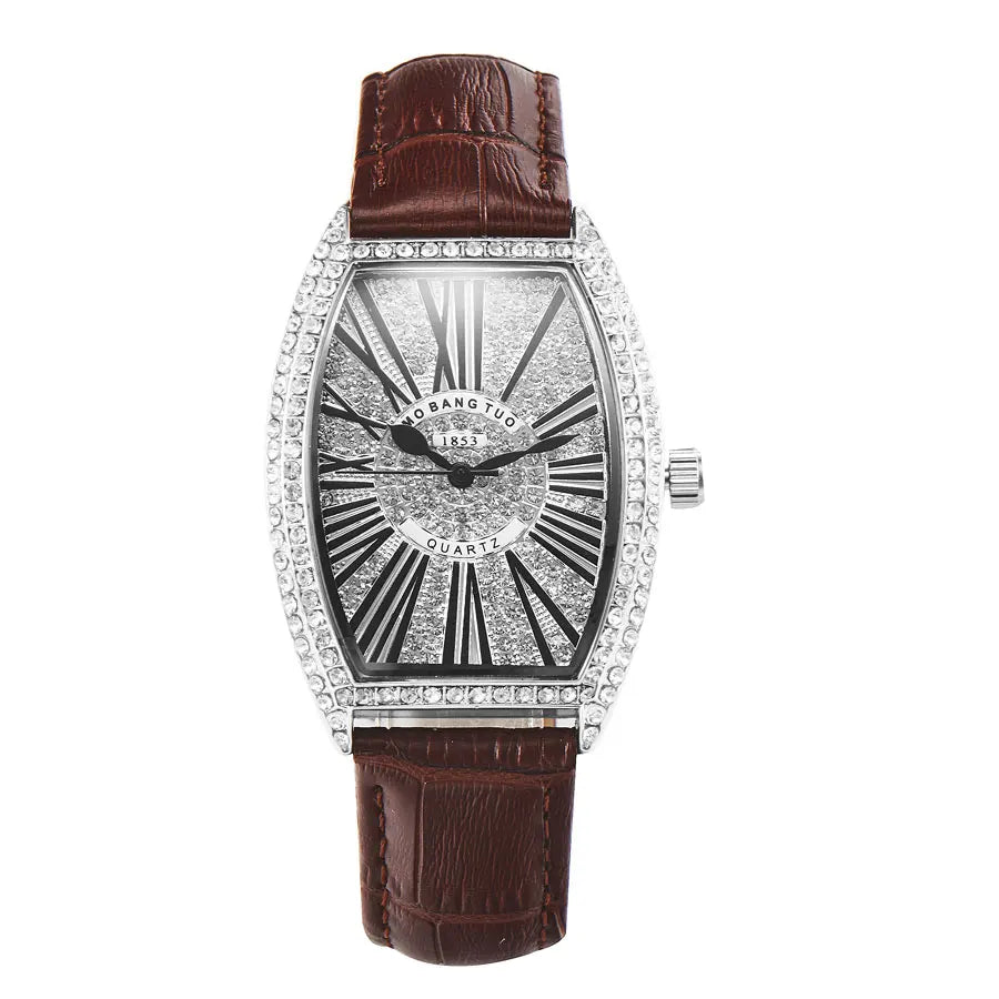 Fashion Top Brand Luxury Watch Women Fully Diamond Women Watches With Rhinestones Quartz Tonneau Wrist Watch For Women MBT021