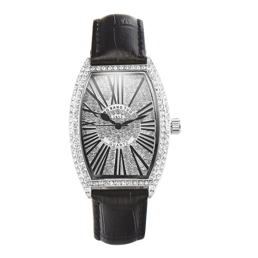 Fashion Top Brand Luxury Watch Women Fully Diamond Women Watches With Rhinestones Quartz Tonneau Wrist Watch For Women MBT021