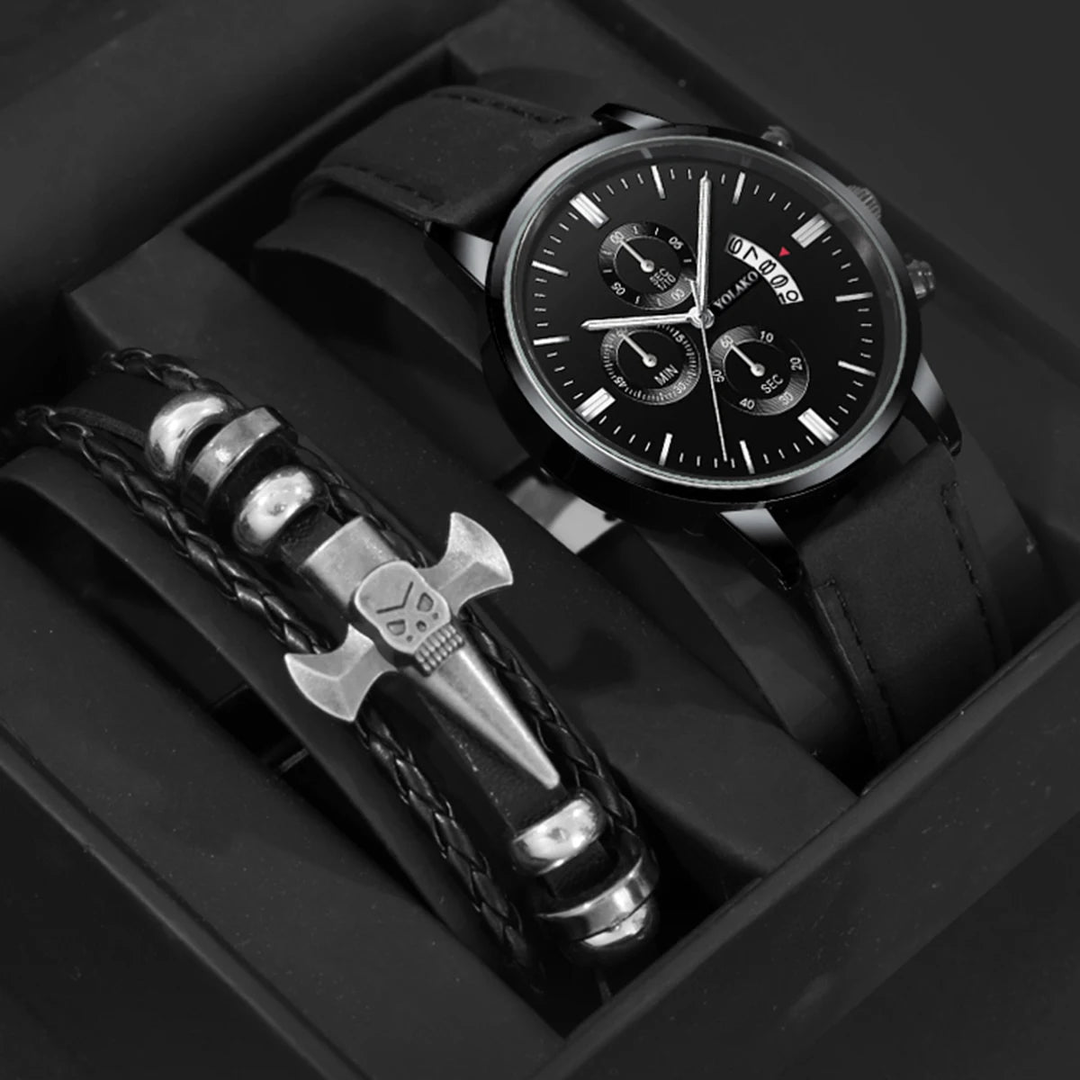 Fashion Men Sports Watch Luxury Mens Leather Quartz Wrist Watch Calendar Date Male Casual Bracelet Watches