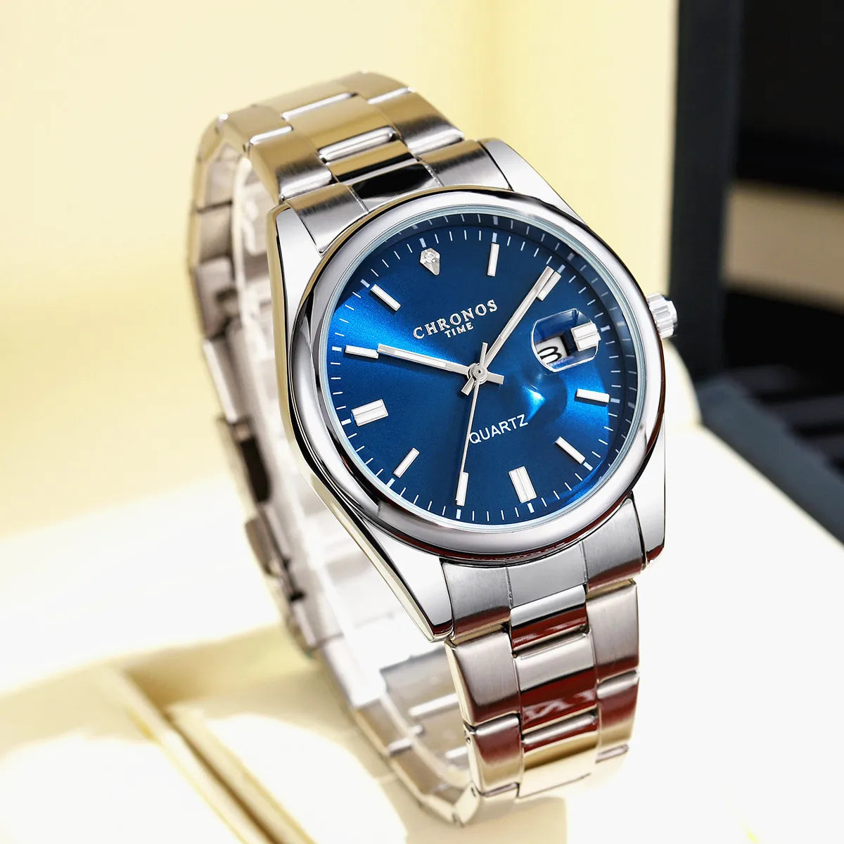 CHRONOS Top Brand Luxury Man Wristwatch Waterproof Luminous Date Men Watches Stainless Steel Quartz Men's Watch Male reloj