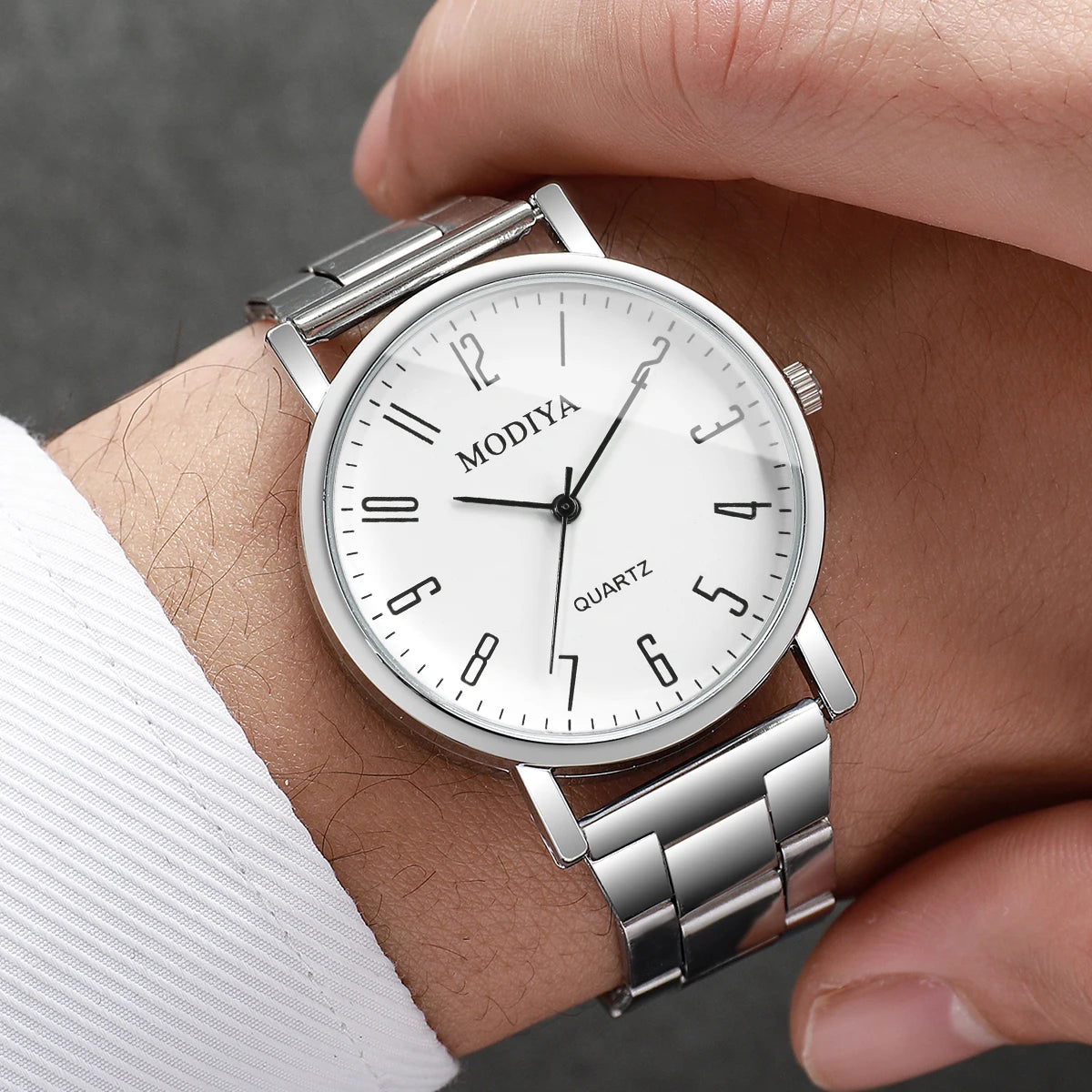 2PCS/Set Men Business Watches Fashion Analog Quartz Watch Reloj Hombre（Without Box）