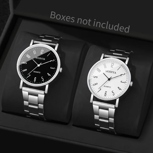 2PCS/Set Men Business Watches Fashion Analog Quartz Watch Reloj Hombre（Without Box）