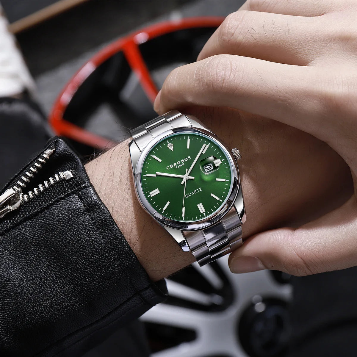 CHRONOS Top Brand Luxury Man Wristwatch Waterproof Luminous Date Men Watches Stainless Steel Quartz Men's Watch Male reloj