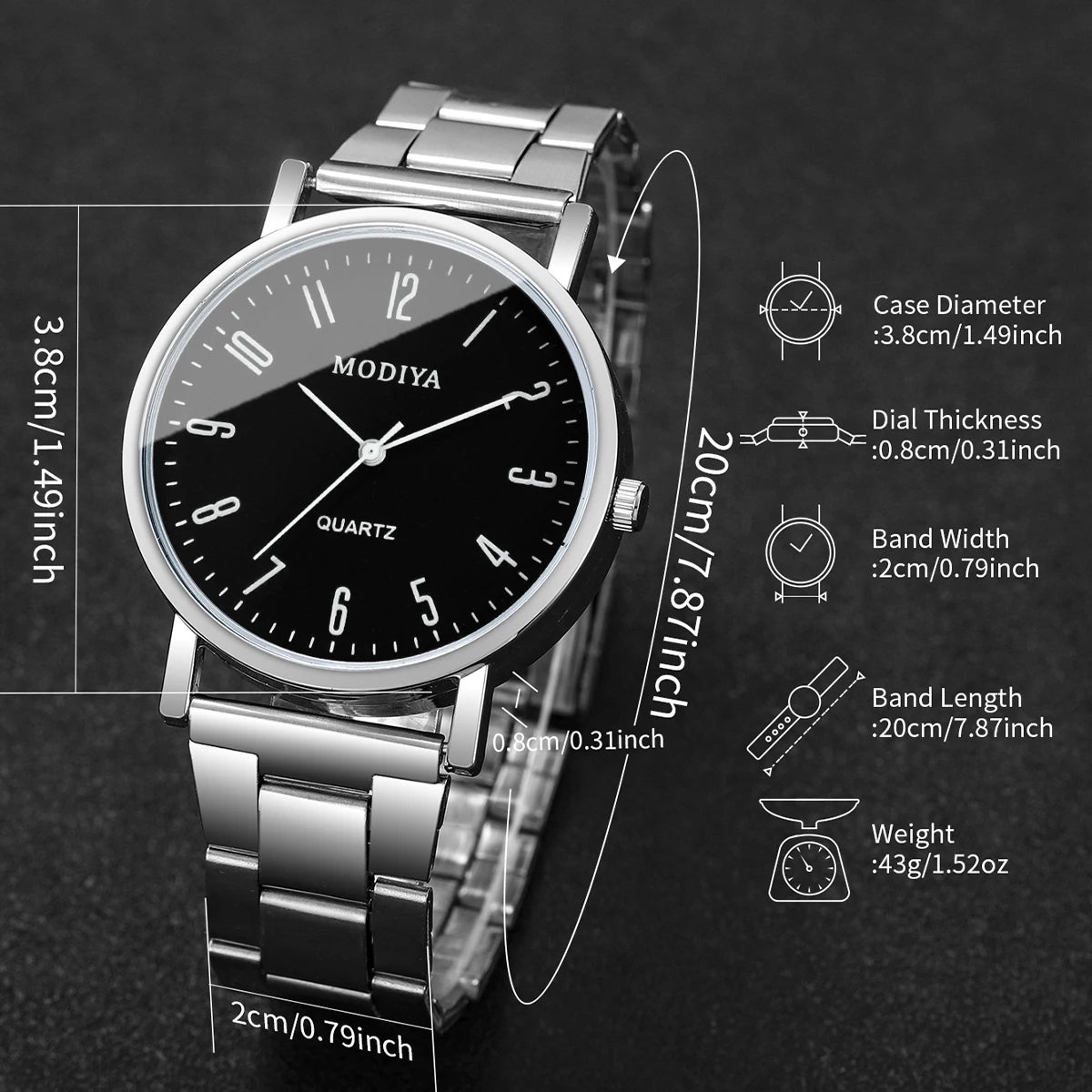 2PCS/Set Men Business Watches Fashion Analog Quartz Watch Reloj Hombre（Without Box）